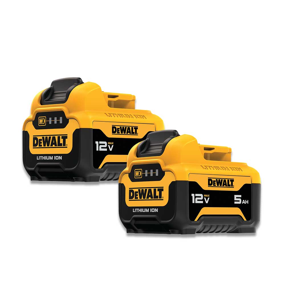  DeWALT DCB126-2 12V MAX 5.0Ah Lithium-Ion Lightweight Compact Batteries - 2 pk 