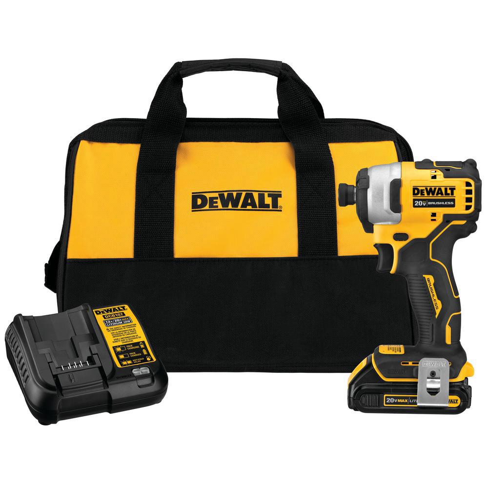  DeWALT DCF809C1 20V 1/4 Inch Brushless Cordless Atomic Impact Driver Kit 