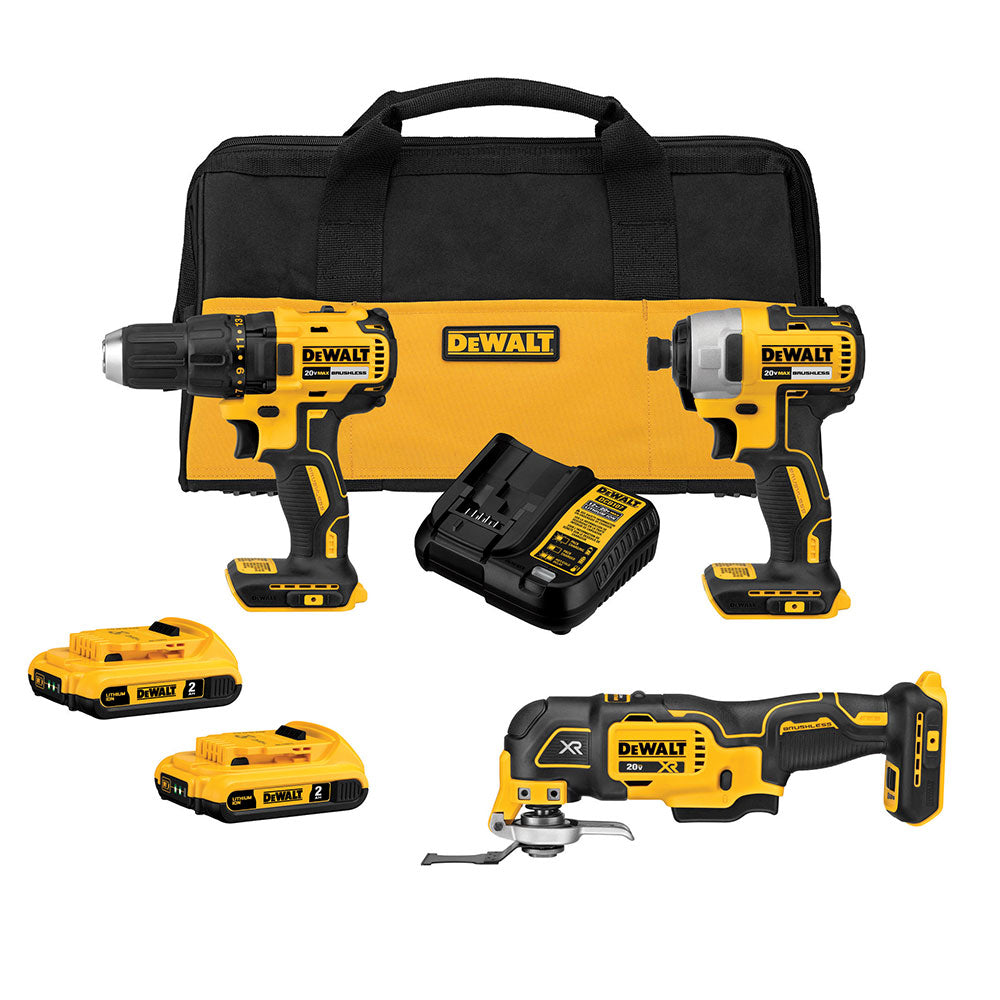  DeWALT DCK379D2 20V MAX Brushless Cordless Lithium Ion 3 Tool Combo Kit 