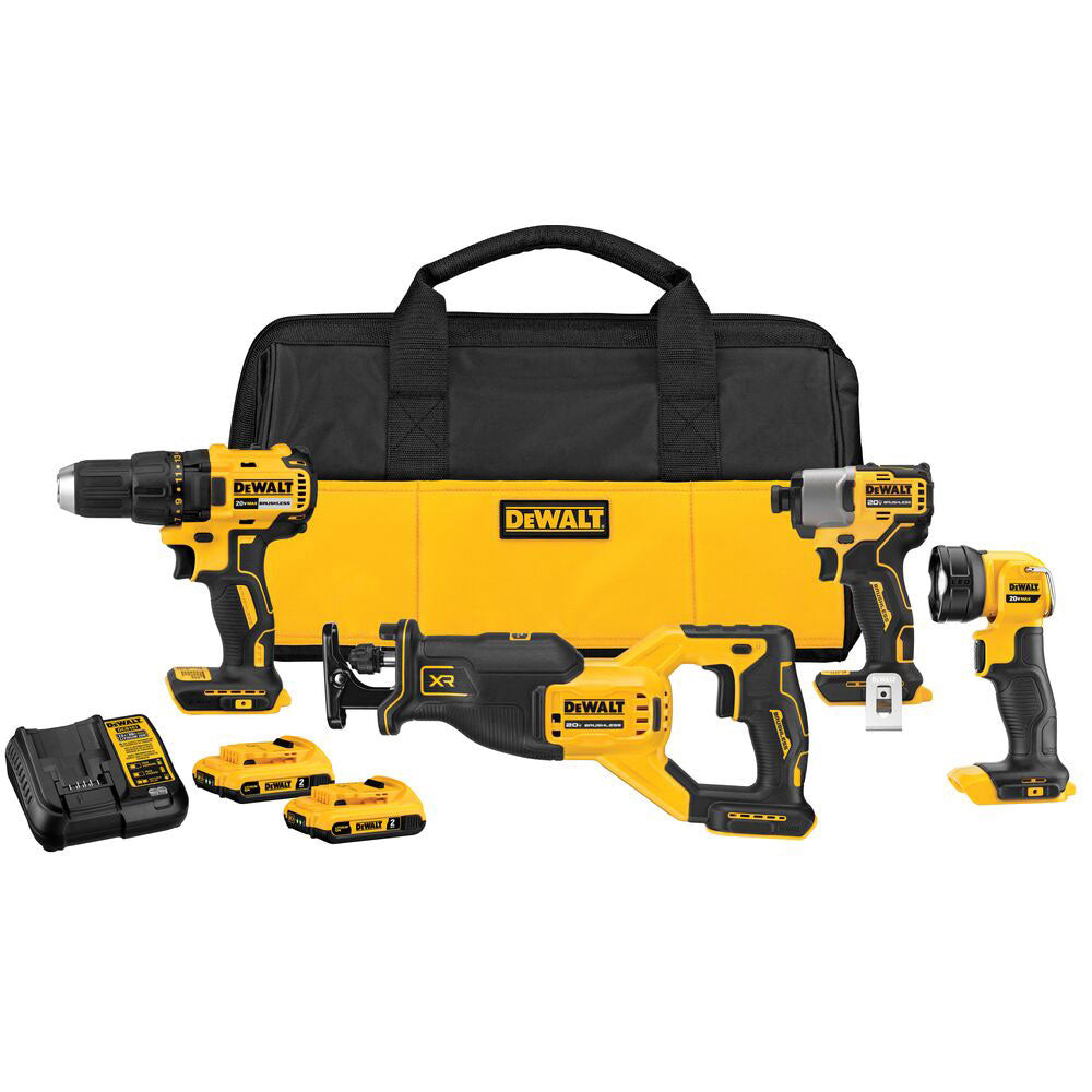  DeWALT DCK479D2 20V Brushless 4 Tool Combo Kit w/ 2 - 2.0AH Battery / Charger 