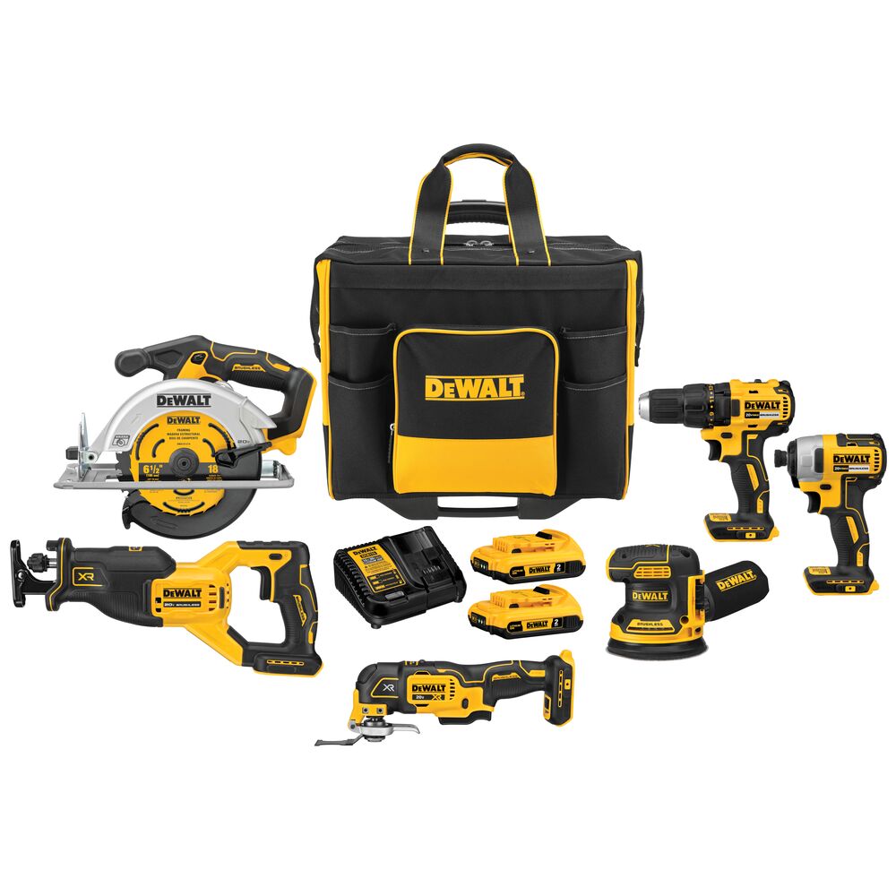  DeWALT DCKSS676D2 20V Brushless 6 Tool Combo Kit w/ 2 - 2.0AH Battery / Charger 