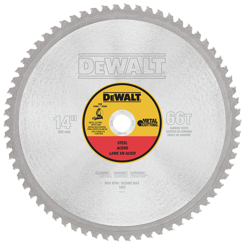  DeWALT DWA7747 14'' 66T Heavy Gauge Ferrous Metal Cutting Saw Blade 