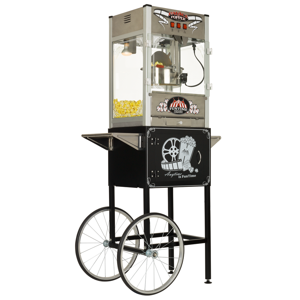 commercial popcorn machine with cart