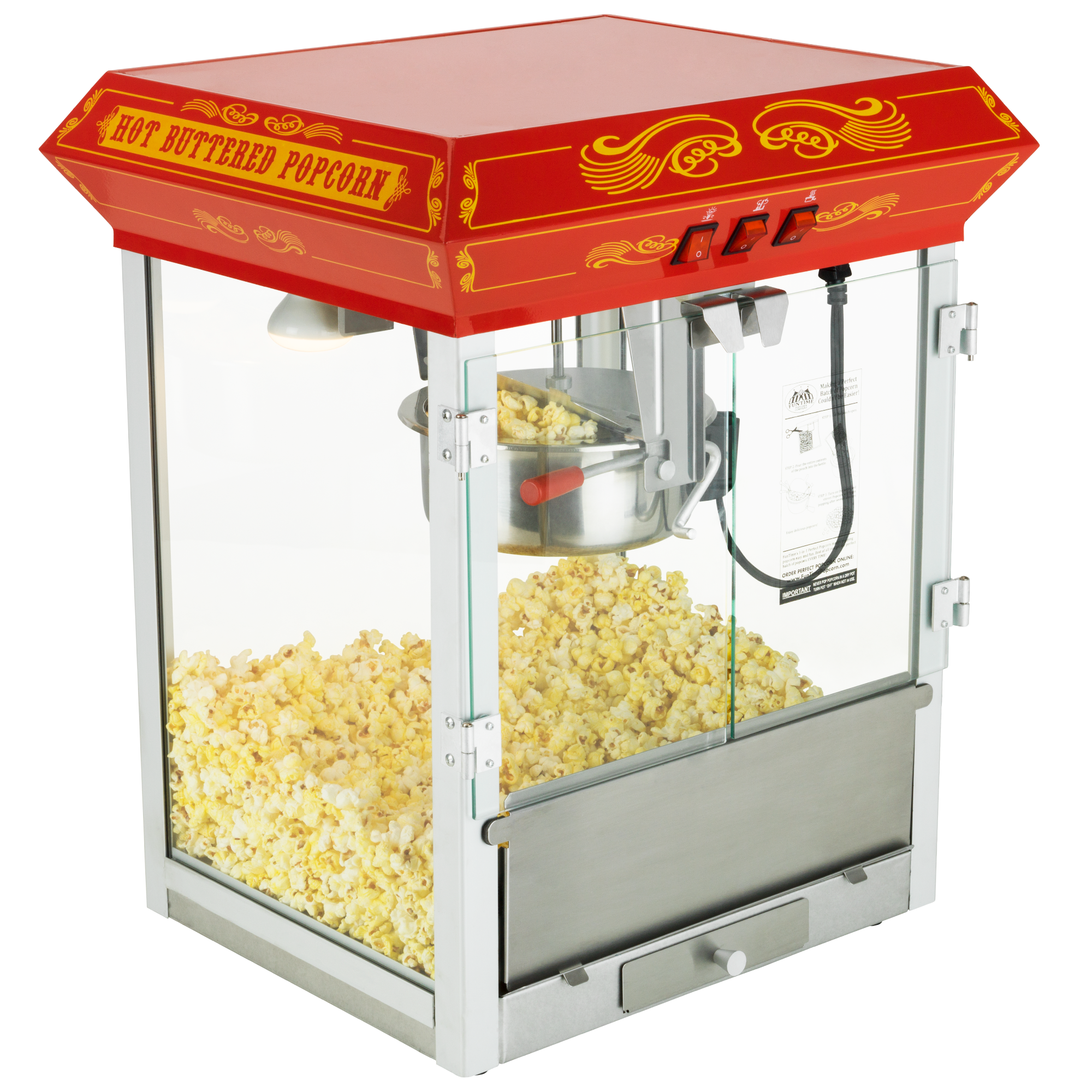  FunTime FT825CR 8oz Red Bar Table Top Popcorn Popper Maker Machine 