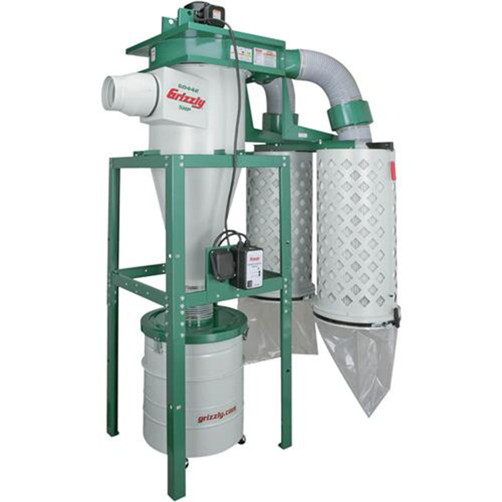  Grizzly G0442 220V 5 HP Cyclone Dust Collector 