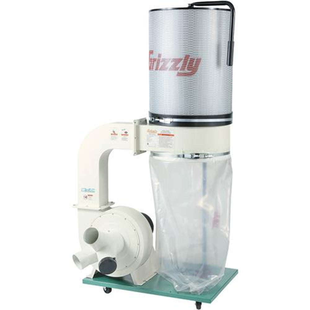  Grizzly G0548ZP 240V 2 HP Canister Dust Collector with Aluminum Impeller 