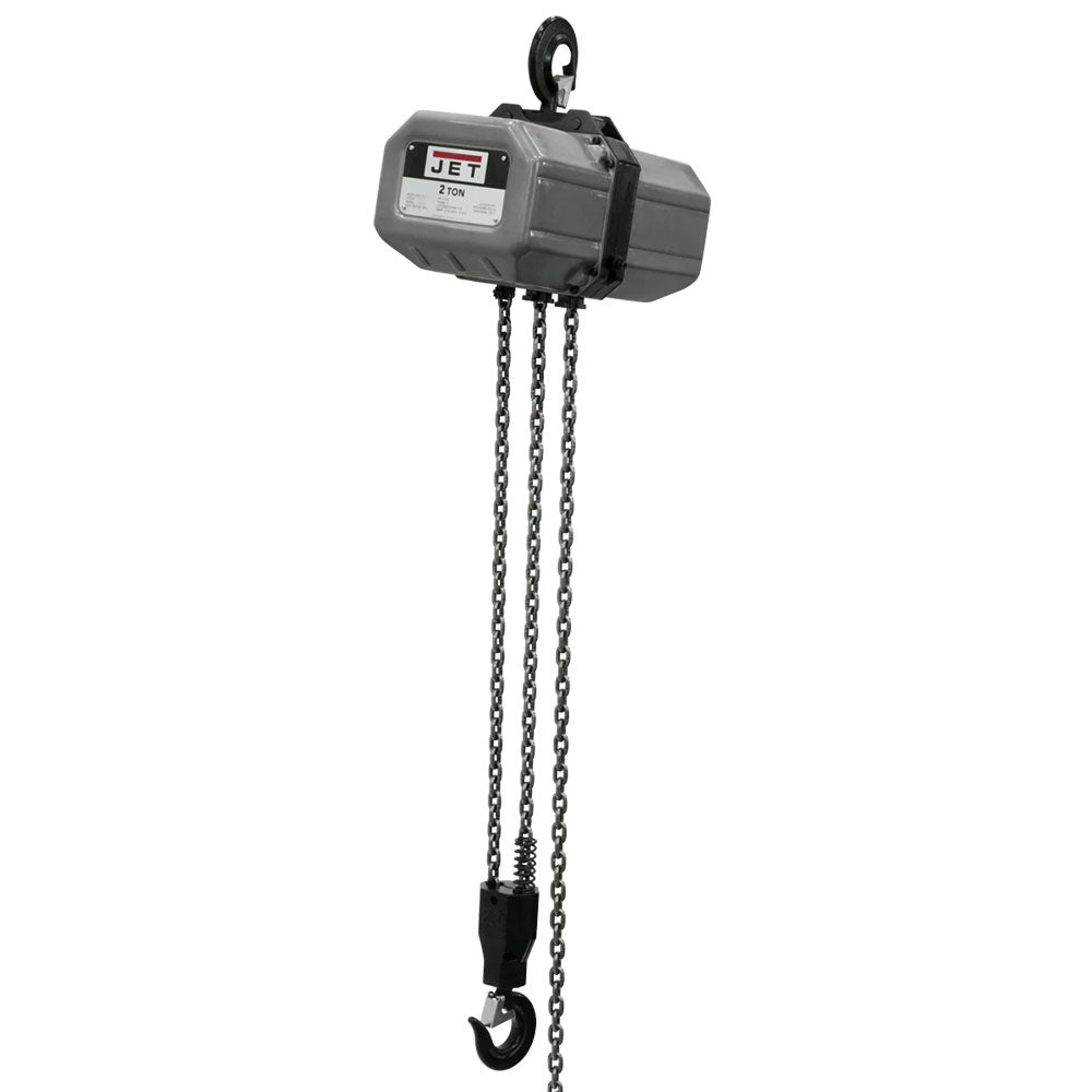  JET 2SS-1C-15 115V/230V 2 Ton 1 Phase Electric Chain Hoist w/ 15' Lift 