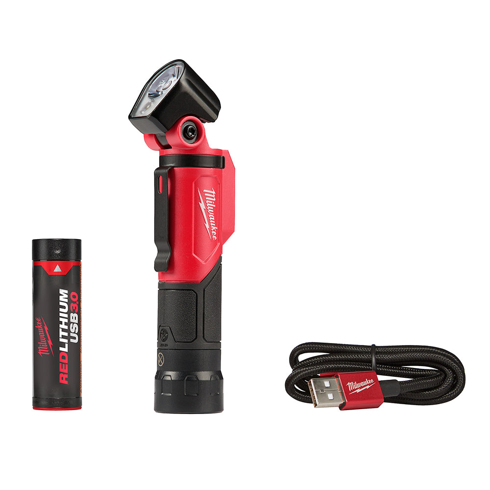  Milwaukee 2113-21 500-Lumen Redlithium USB Rechargeable Pivoting Flashlight 