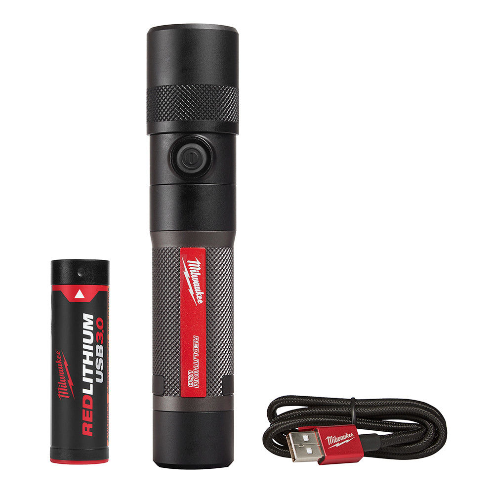  Milwaukee 2161-21 1100 Lumen USB Rechargeable LED Twist Focus Flashlight 