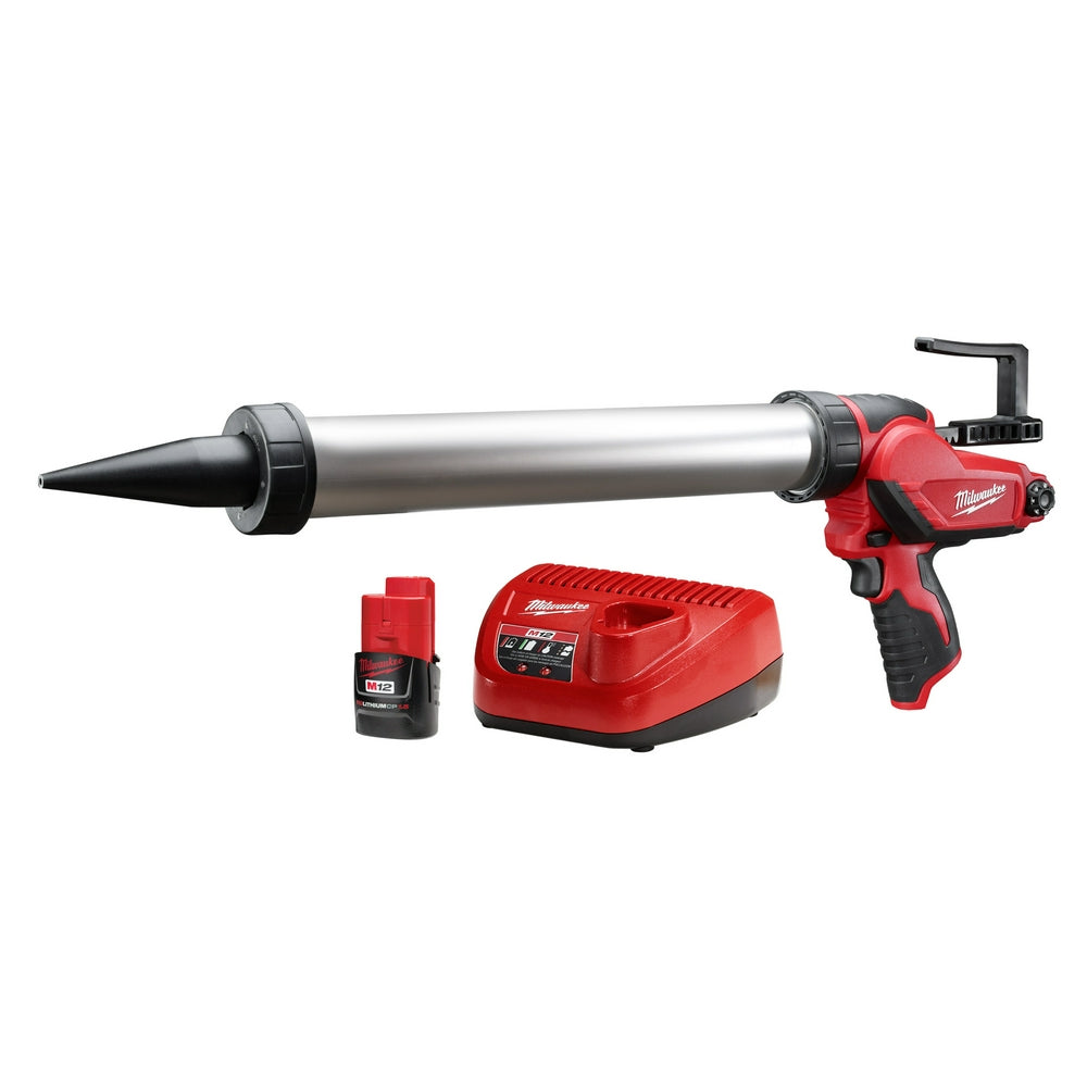  Milwaukee 2442-21 M12 12V 20Oz. Aluminum Caulk And Adhesive Gun Kit 