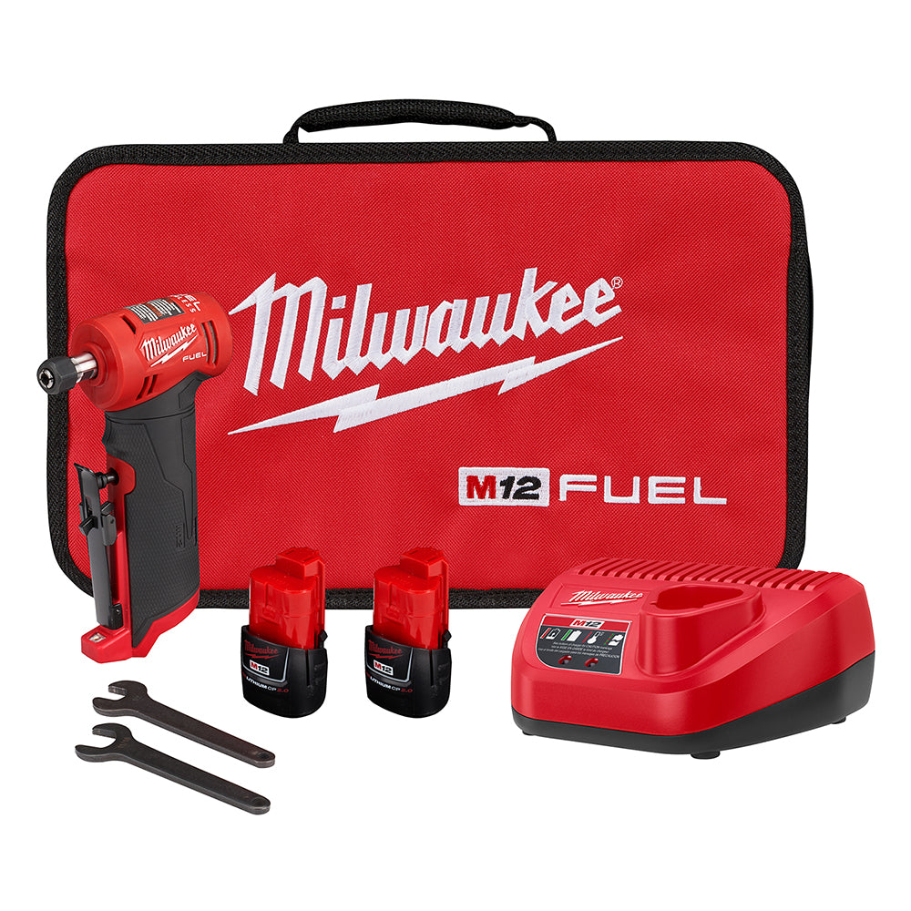  Milwaukee 2485-22 M12 FUEL 12V 1/4 Inch Right Angle Die Grinder Kit 