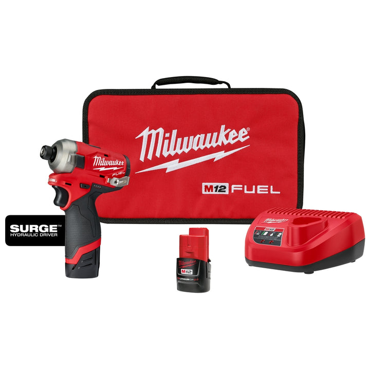 MILWAUKEE 2551-22 M12 FUEL SURGE 1/4 INCH HEX HYDRAULIC DRIVER 2 BATTERY KIT