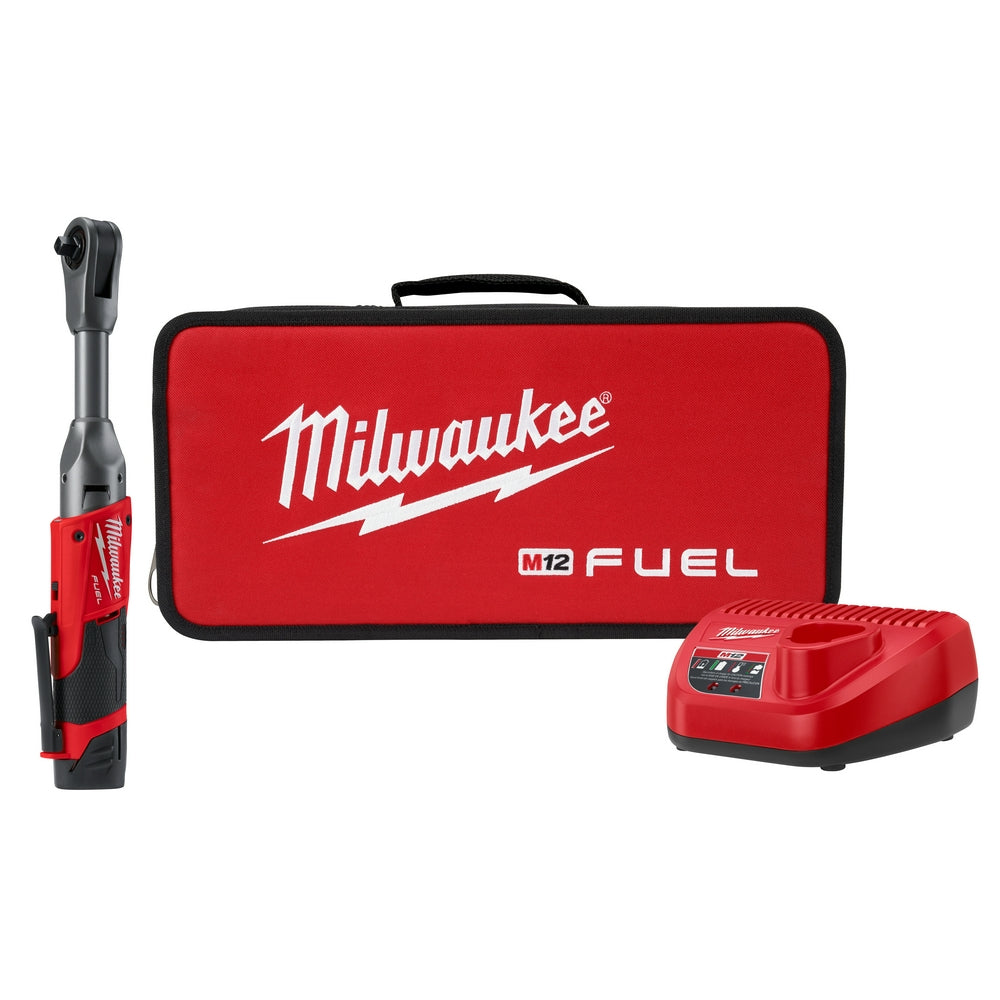  Milwaukee 2560-21 M12 FUEL 12V 3/8 Inch Extended Reach Ratchet 2.0AH Kit 