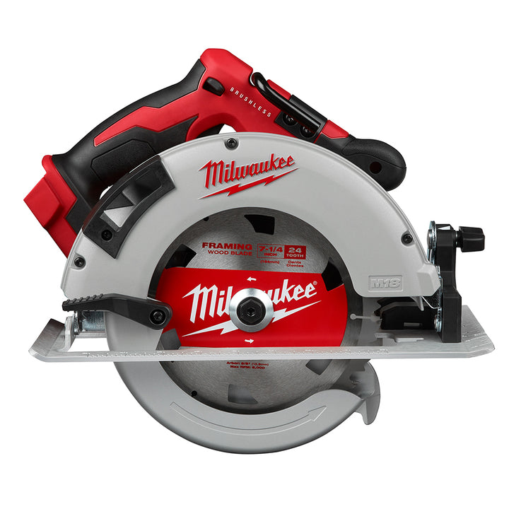 Milwaukee M18 18-Volt 7-1/4 in. Lithium-Ion Brushless Cordless Circular Saw with Free M18 5.0 Ah Battery