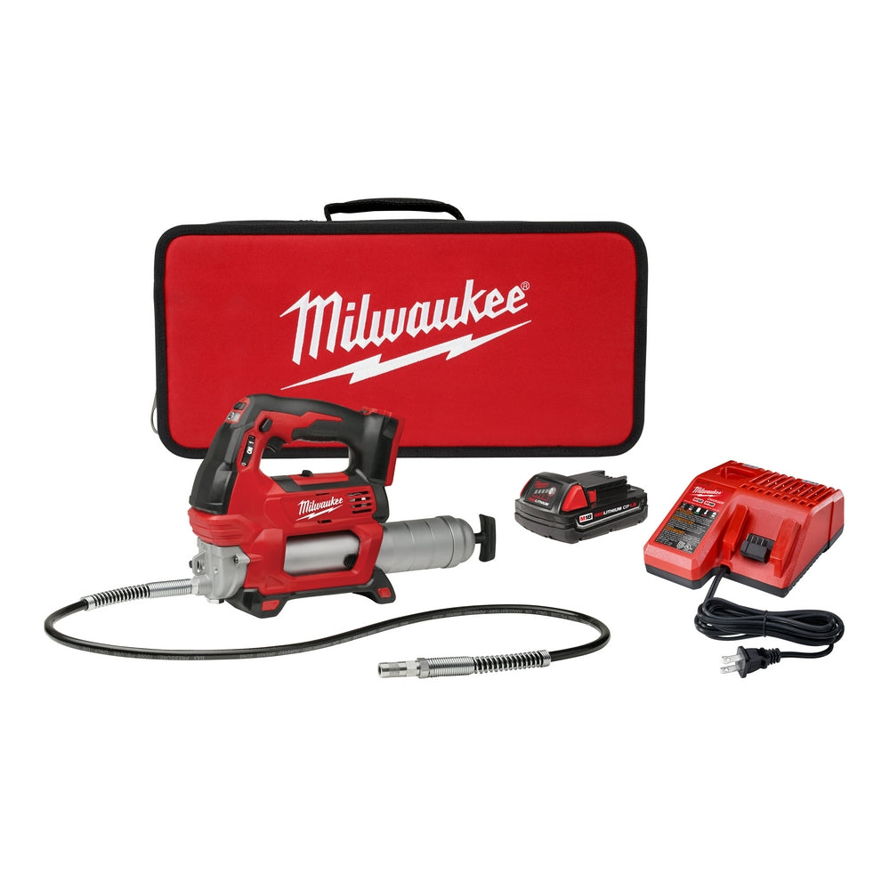  Milwaukee 2646-21CT M18 18V 2-Speed 48-Inch Hose Grease Gun Kit 