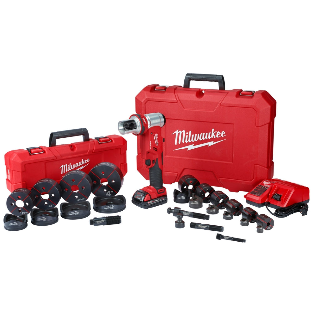  Milwaukee 2677-23 M18 18V 4-Inch 6-Ton Forcelogic Knockout Tool Kit 