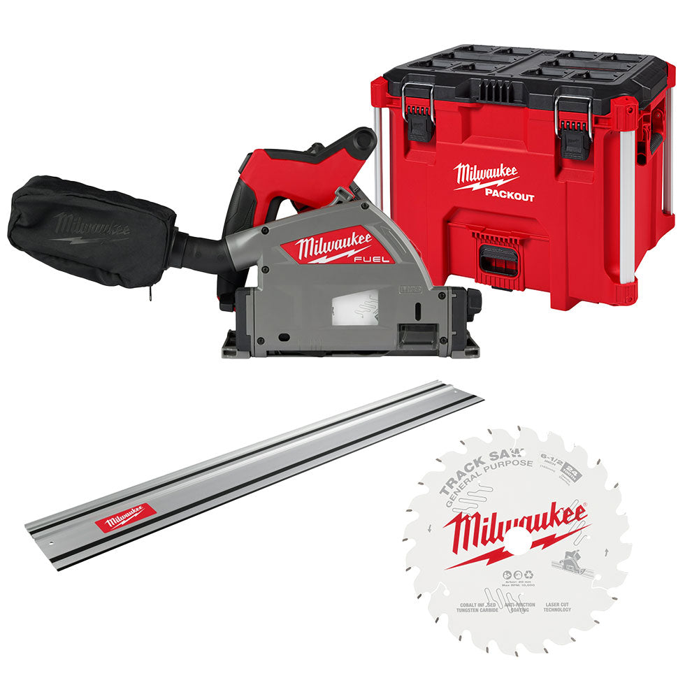  Milwaukee 2831-20PO M18 FUEL 18V Track Saw w/ Track/Blade/Packout - Bare Tool 