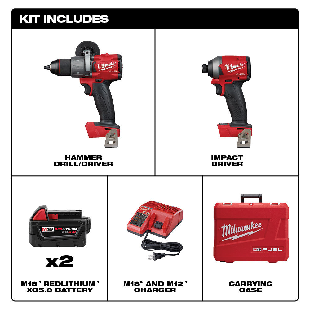 milwaukee hammer drill impact driver combo