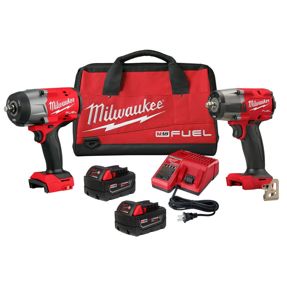  Milwaukee 3010-22 M18 FUEL 18V 1/2" HTIW - 3/8" MTIW Automotive Combo Kit 