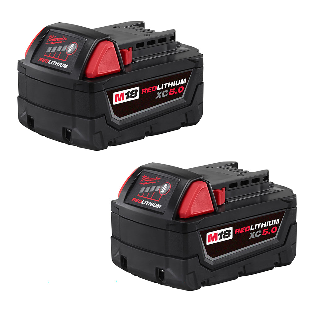  Milwaukee 48-11-1852 M18 18V 5.0Ah REDLITHIUM XC Extended Battery - 2pk 