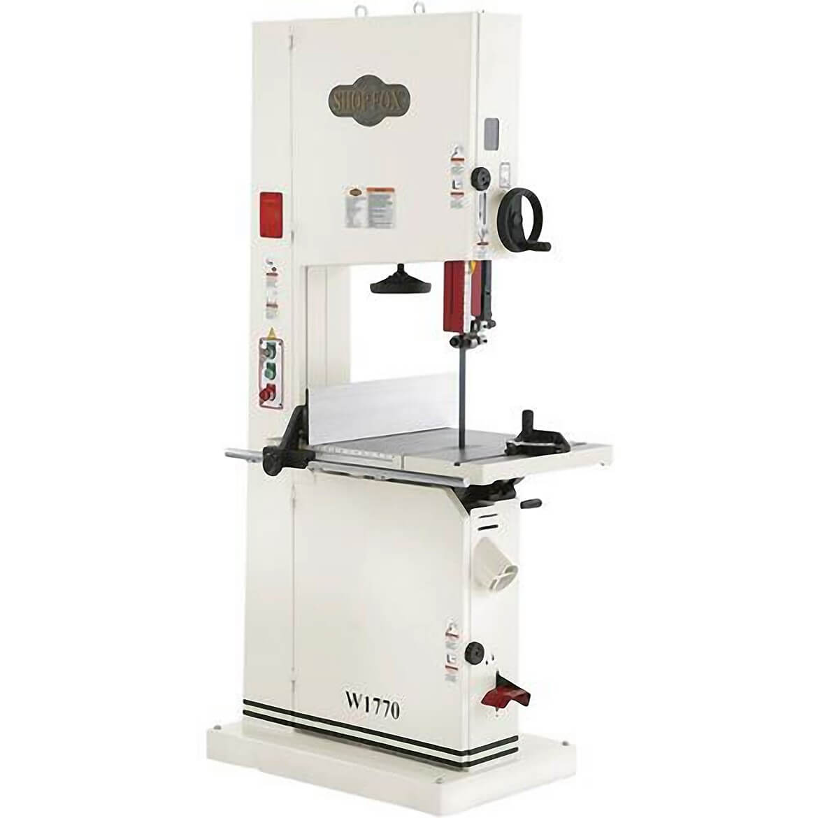  Shop Fox W1770 5 H.P. 21" Bandsaw with Micro-Adjusting Rack & Pinion Table Tilt 