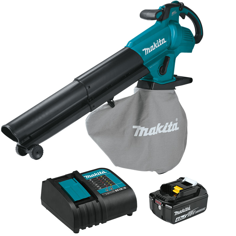  Makita XBU07SM1 18V LXT Brushless Cordless Blower / Vacuum Mulcher Kit 