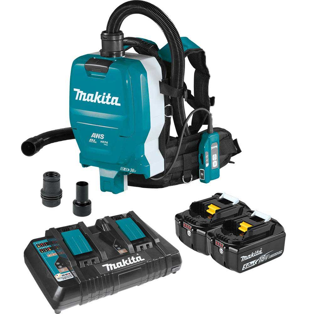  Makita XCV10PTX 18V x2 36V LXT 1/2 Gallon Backpack Dry Dust Extractor Kit 