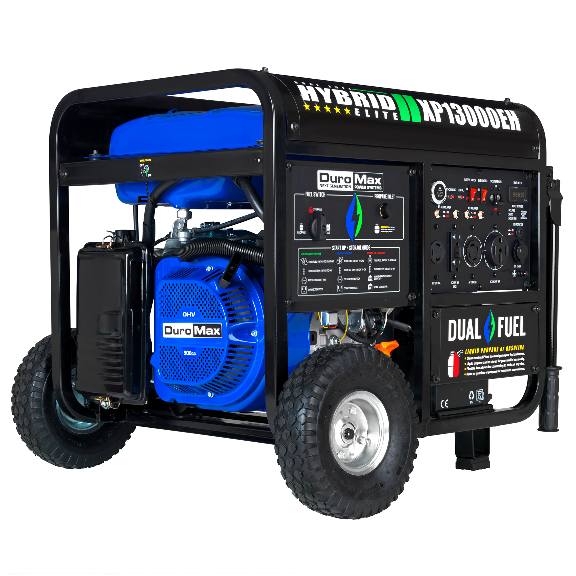  DuroMax XP13000EH 13,000 Watt Portable Dual Fuel Gas Propane Generator 