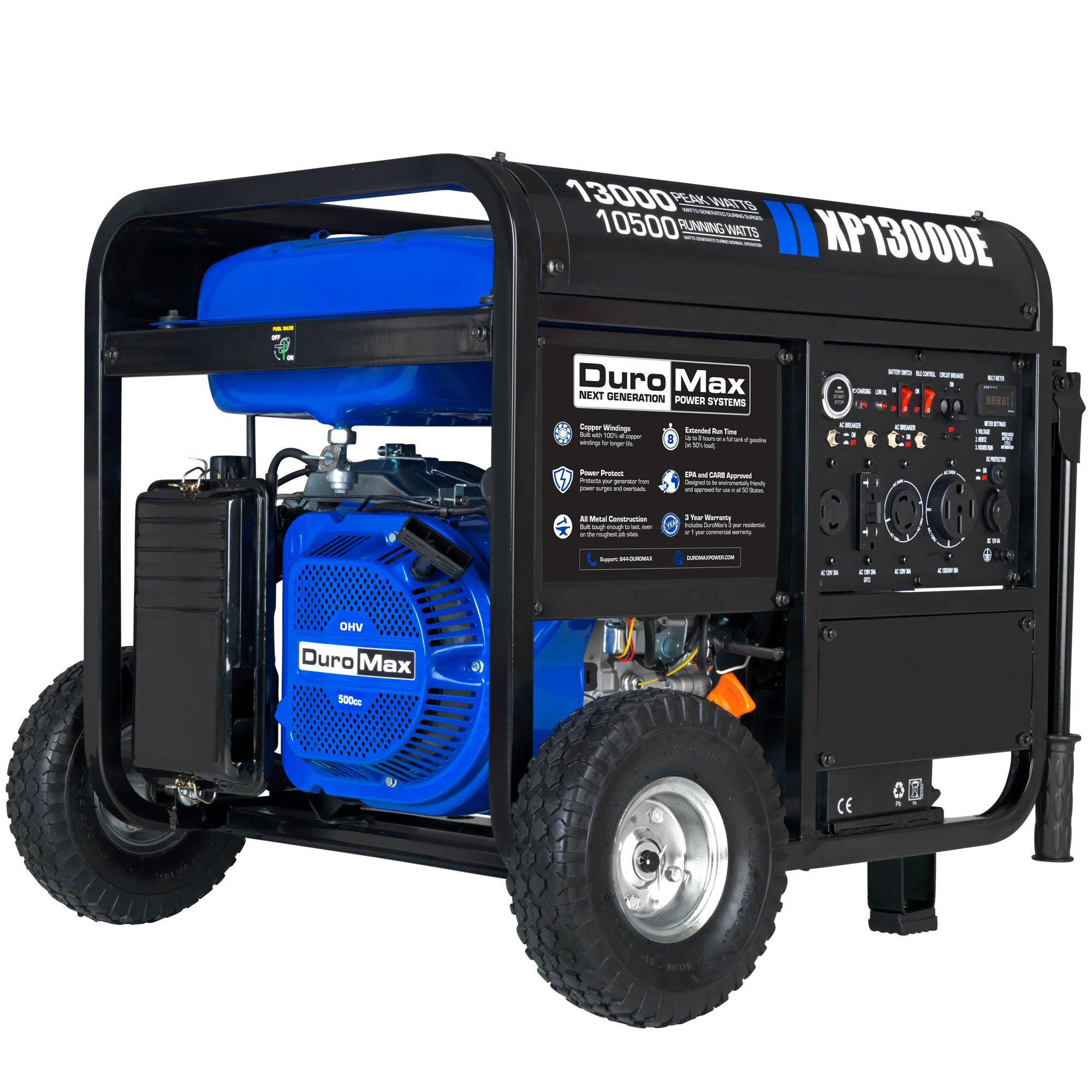  DuroMax XP13000E 13,000 Watt Portable Gas Powered Generator 