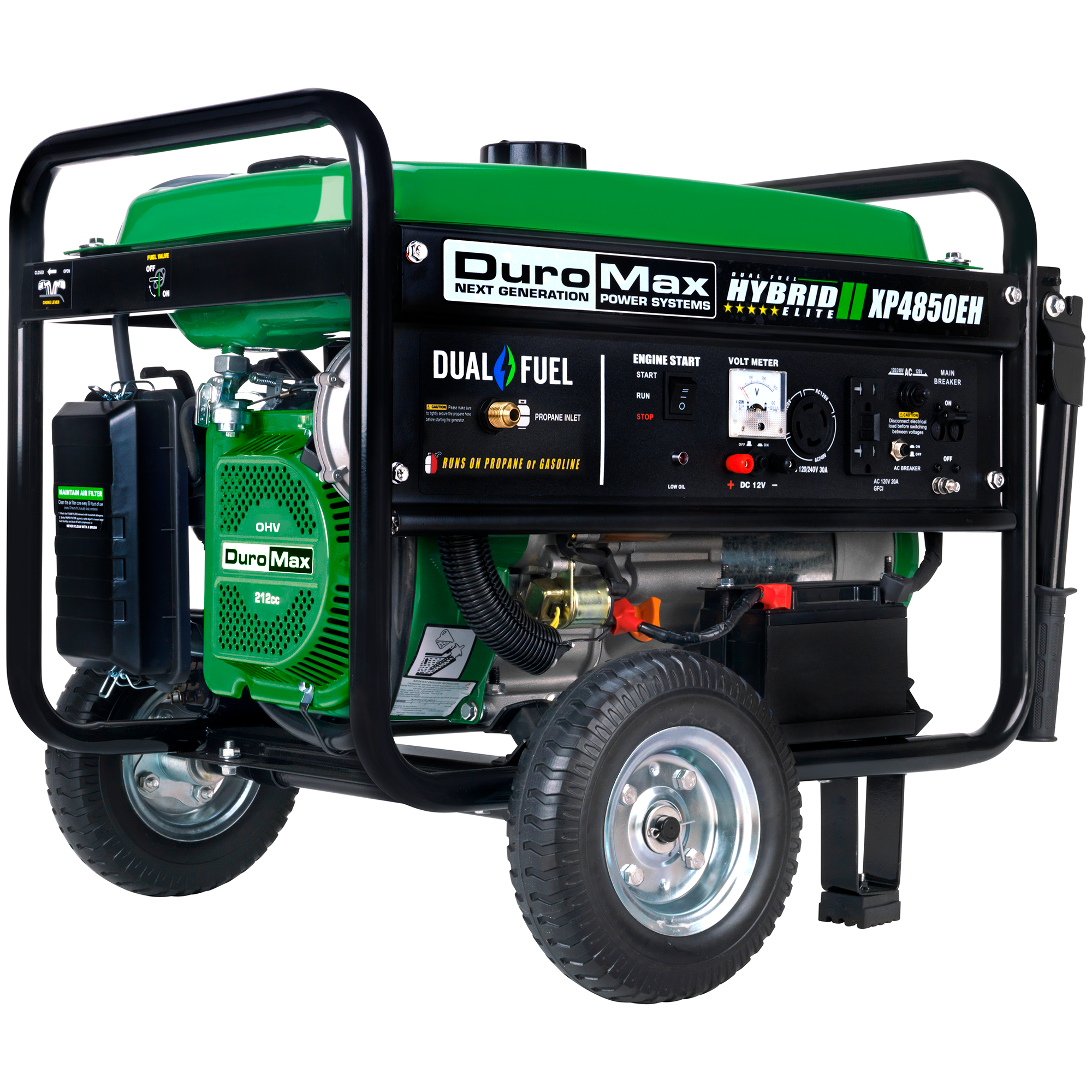 DuroMax XP4850EH 4,850 Watt Portable Dual Fuel Gas Propane Powered Generator