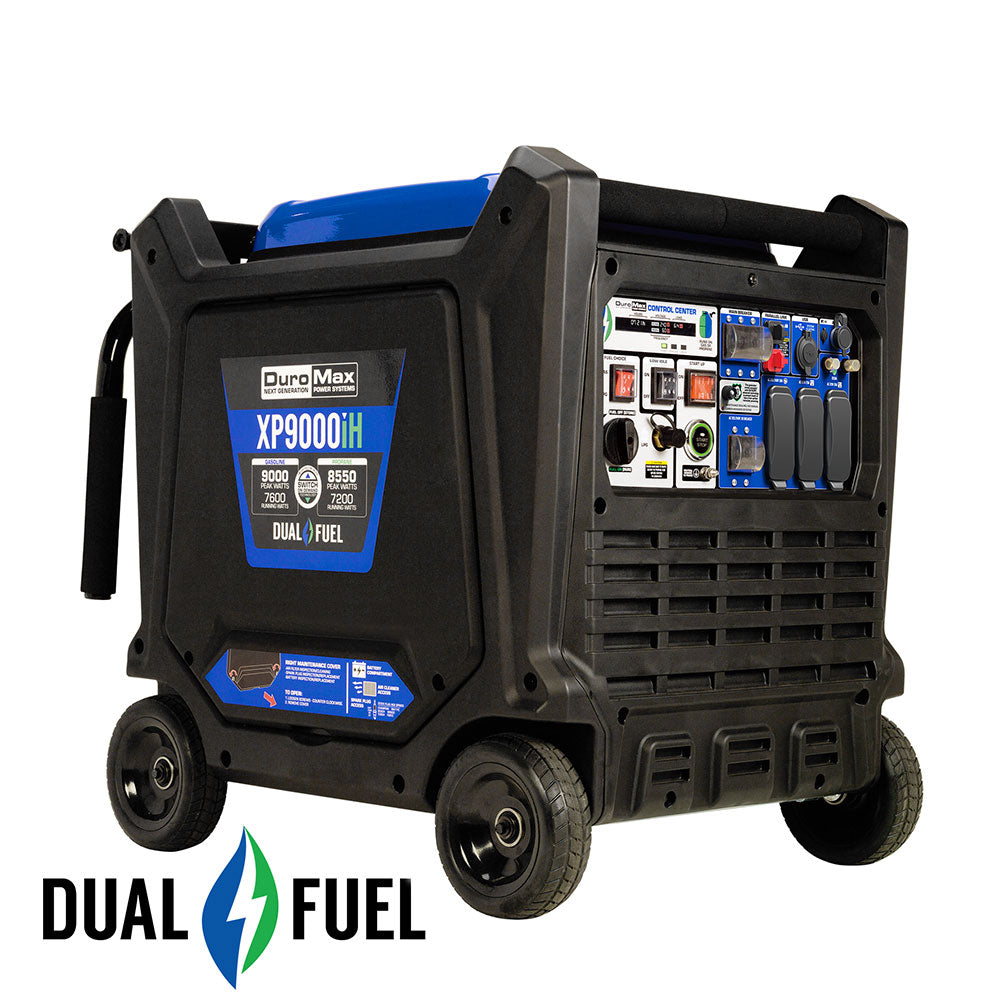  DuroMax XP9000iH 9,000 Watt Portable Dual Fuel Inverter Generator w/ CO Alert 