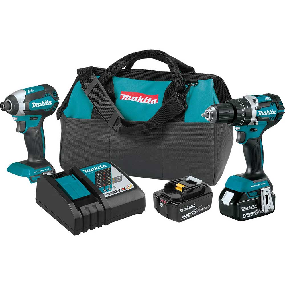  Makita XT269M 18-Volt 4.0 Ah LXT Lithium-Ion Brushless Cordless Combo Kit - 2pc 