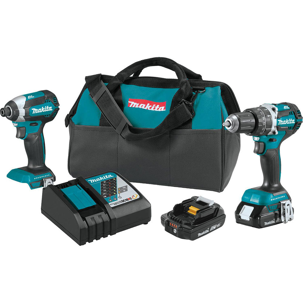  Makita XT269R 18-Volt 2.0 Ah LXT Lithium-Ion Brushless Cordless Combo Kit - 2pc 