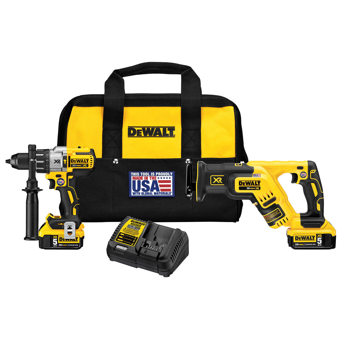  DeWALT DCK294P2 20V MAX 2-Tool XR Hammer Drill and Reciprocating Saw Combo 