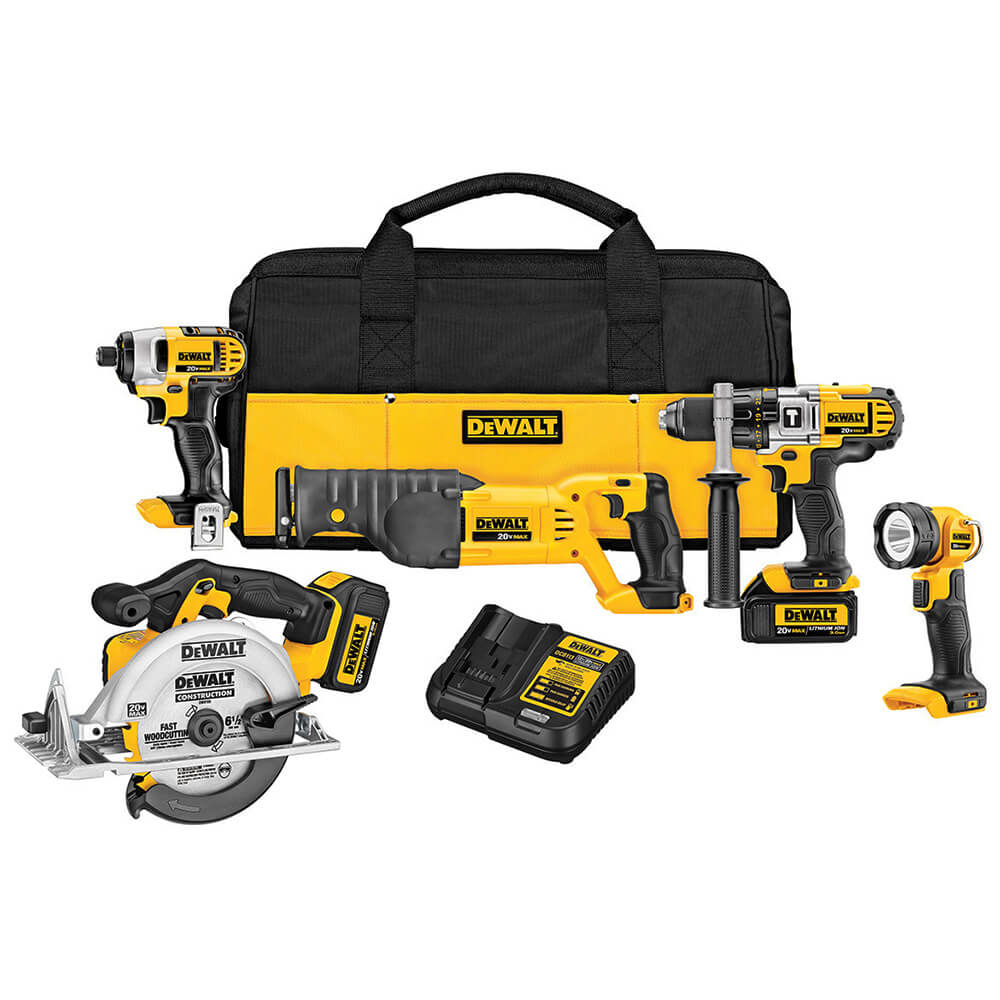  DeWALT DCK592L2 20V MAX Cordless Lithium-Ion Premium 5-Tool Combo Kit 