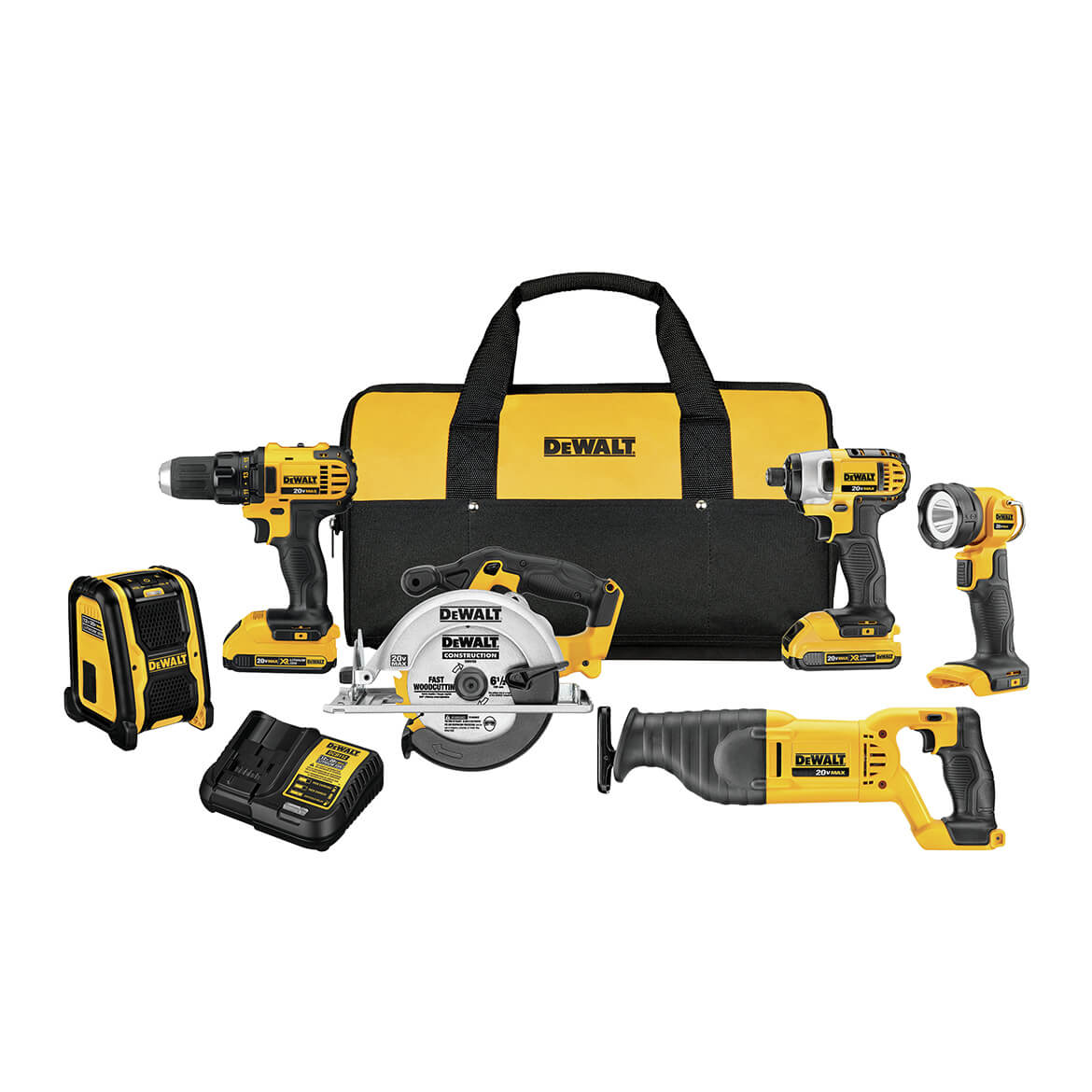  DeWALT DCK620D2 20V 6-Tool Cordless Lithium-Ion Driver and Saw Combo Kit 