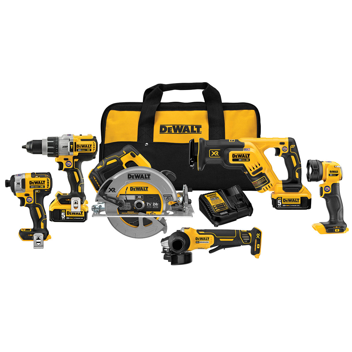  DeWALT DCK695P2 20V 6-Tool 5.0Ah Lithium-Ion Cordless Combo Kit 