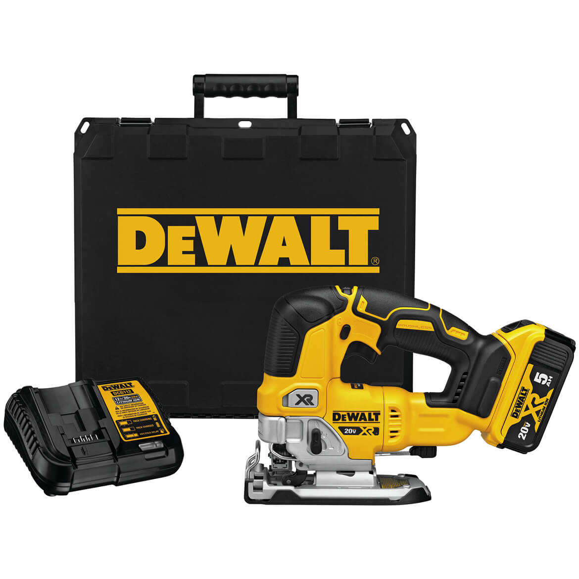  DeWALT DCS334P1 20V 5.0Ah 4-Position Orbital Action Brushless Jig Saw Kit 