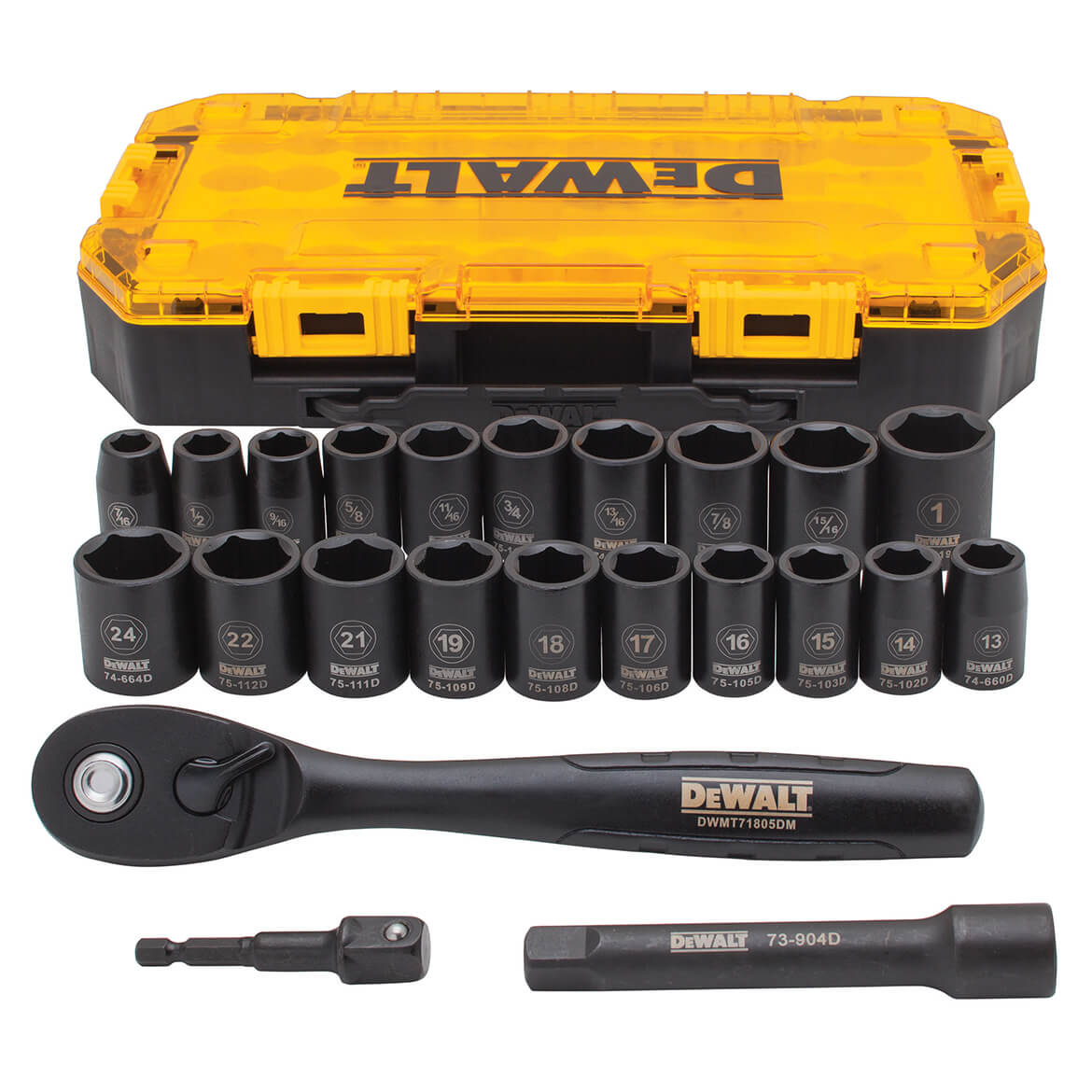  DeWALT DWMT74739 1/2-Inch Drive Combination Impact Socket Set - 23pc 