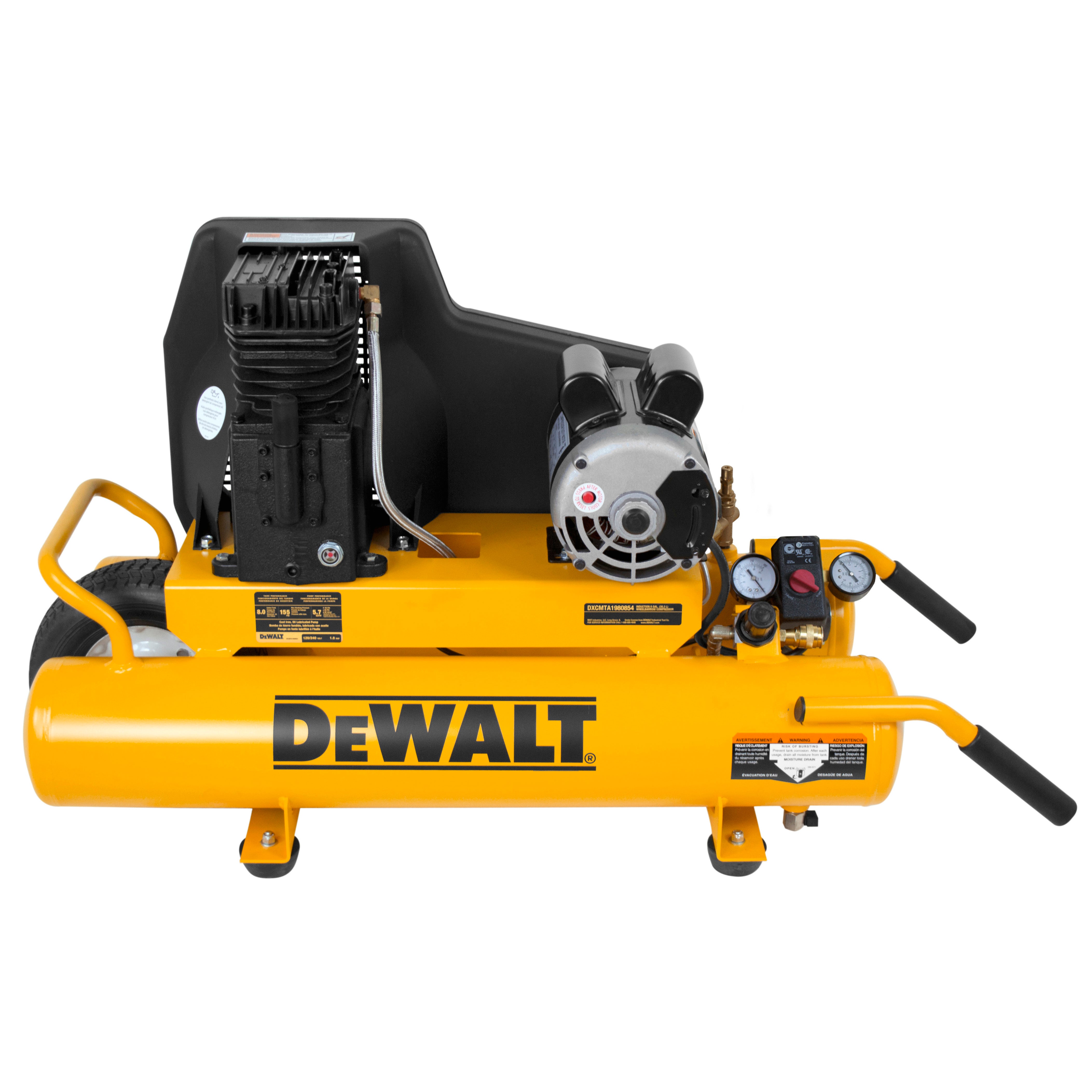  DeWALT DXCMTA1980854 1.9-HP 8gl Dual Voltage Wheelbarrow Air Compressor 1-Phase 