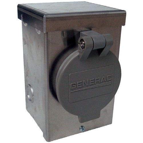  Generac GNC-6346 30 Amp 125/250V Aluminum Power Inlet Box W/ Spring-Loaded Lid 