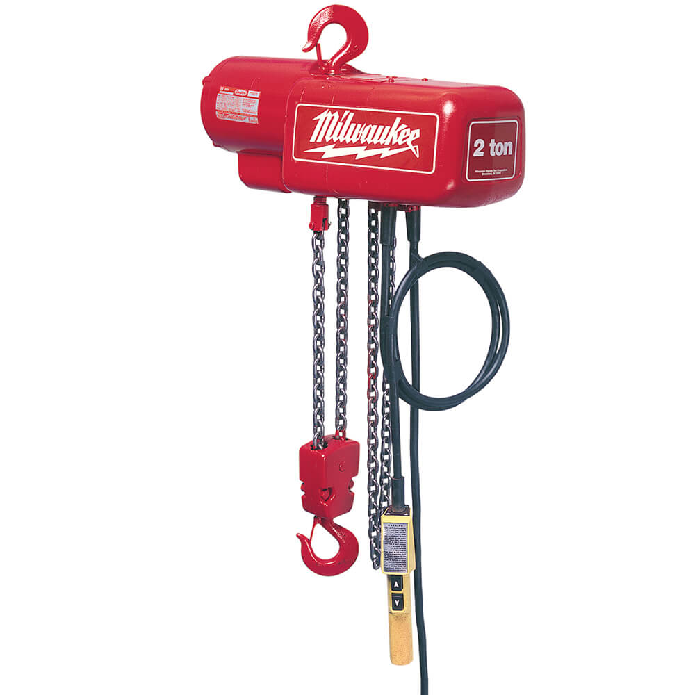  Milwaukee 9568 1 Ton Capacity 20-Foot Lift Electric Chain Hoist 