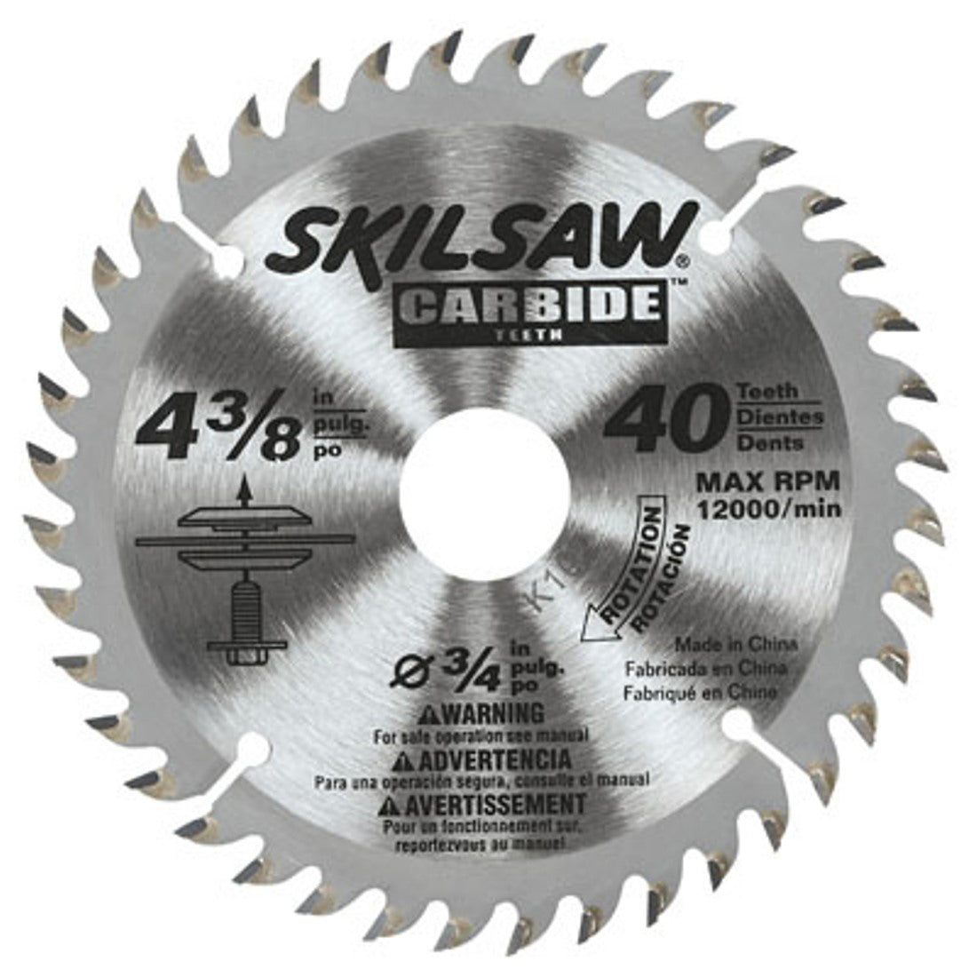 Skil 75540 4 3 8 Inch 40 Tooth Tungsten Carbide Multi Purpose