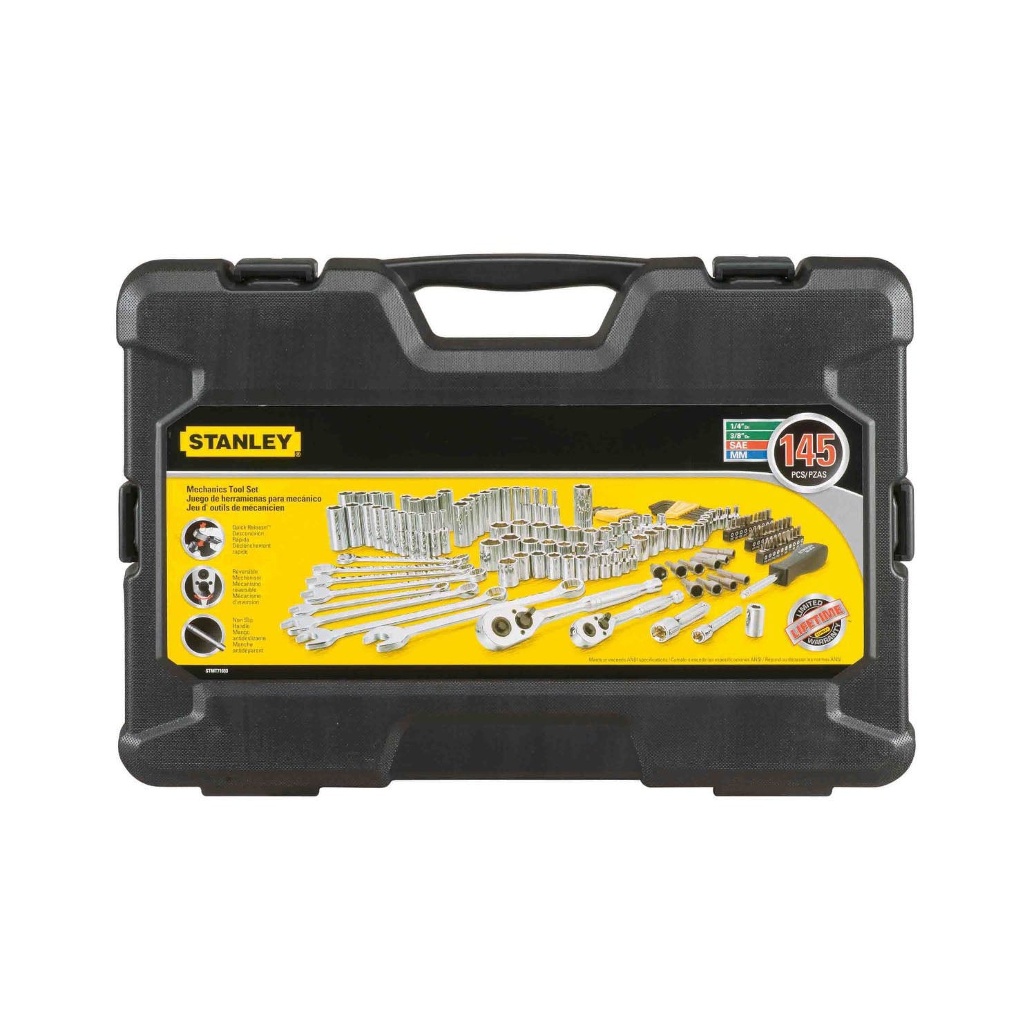  Stanley STMT71653 Chrome Vanadium Anti-Corrosion Mechanics Tool Set, (145-Piece) 