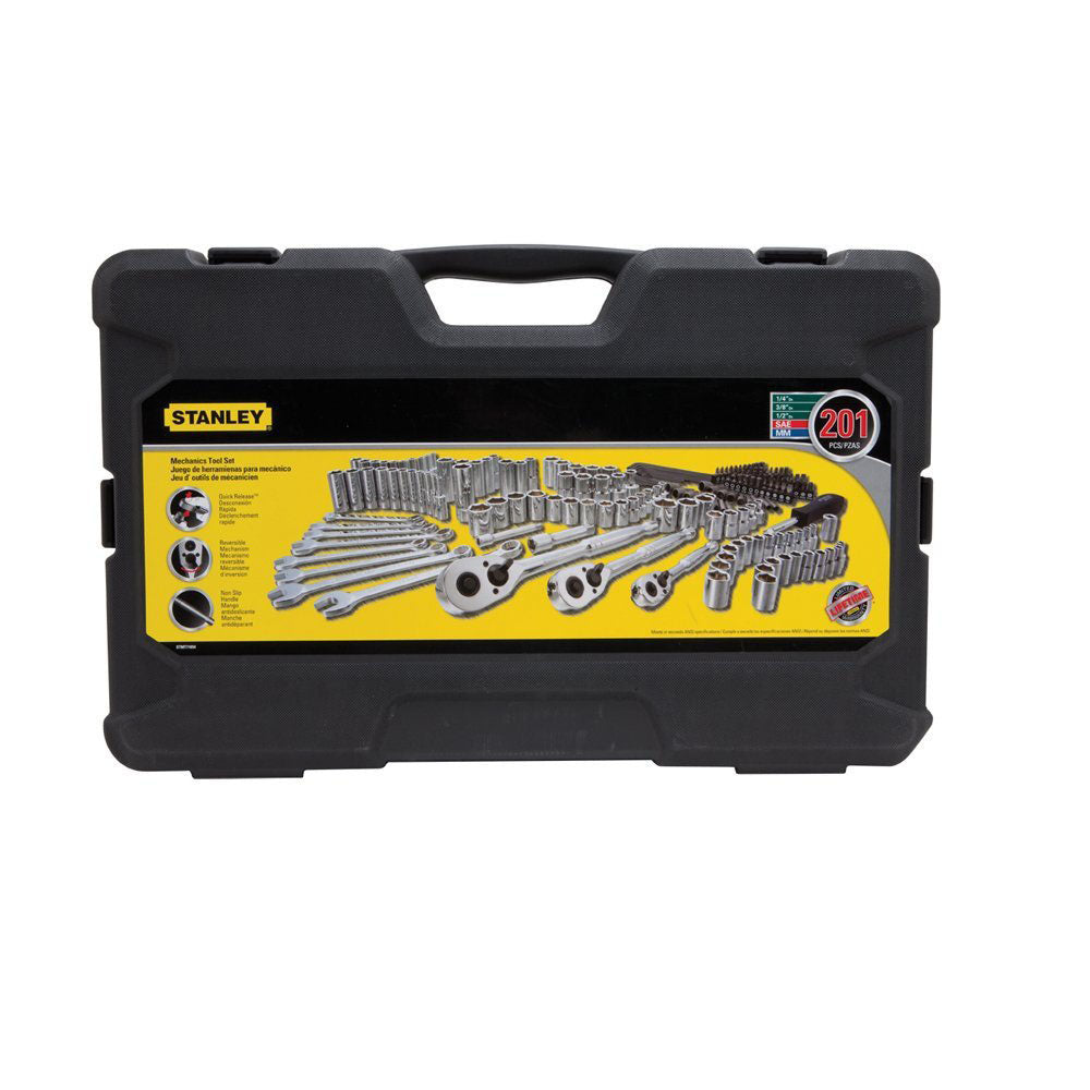  Stanley STMT71654 Steel Forged Nickel Chrome Mechanics Tool Set, (201-Piece) 