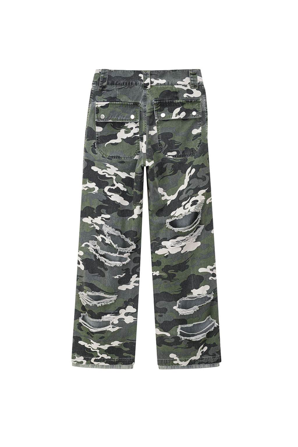 NTWRK - Women's / Distressed Double Layer Kemuri Camo Pants