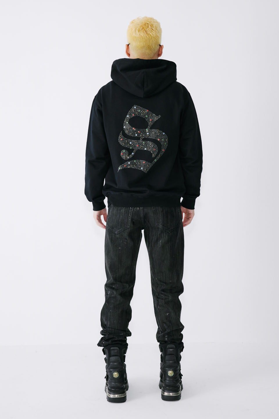 NTWRK - Lightning Rhinestone Zip Hoodie