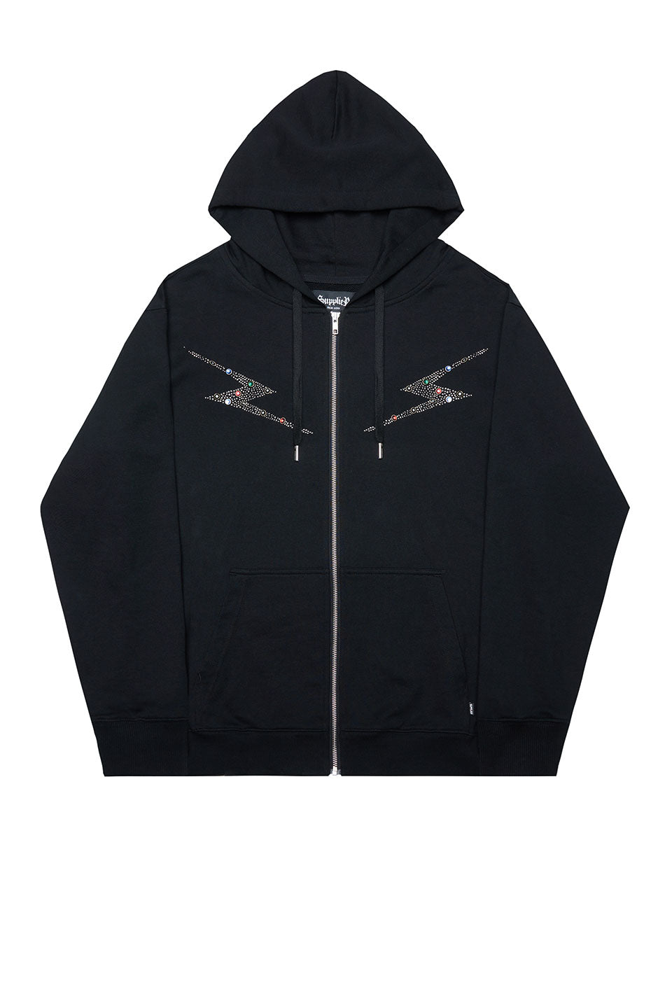 Lightning Rhinestone Zip Hoodie