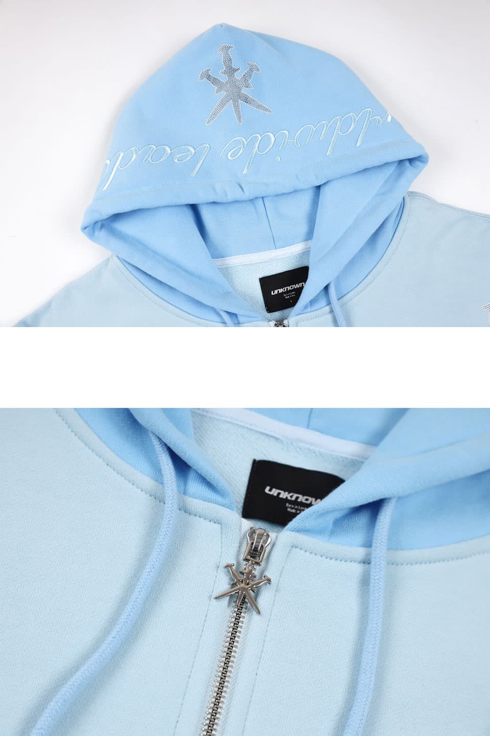 お気に入り】 Blue Panel Dagger Rhinestone Zip Up XL tdh