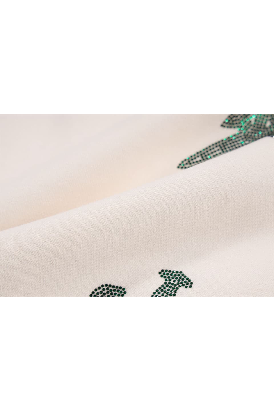 Cream & Green Dagger Rhinestone Hoodie